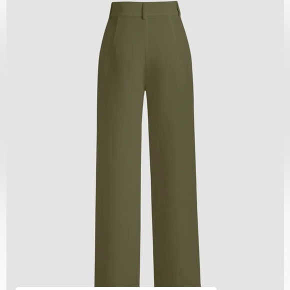 Olive green straight leg trousers - size Small - Picture 2 of 8